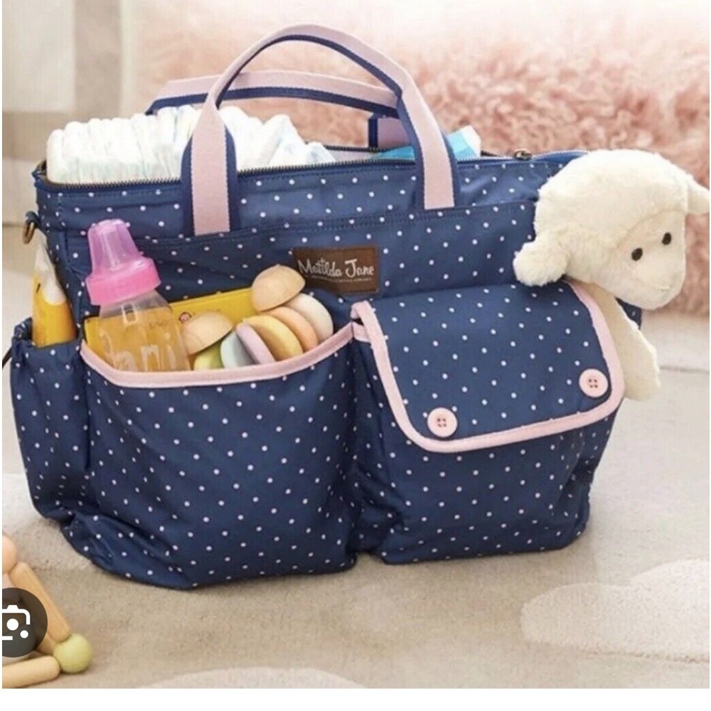 Matilda Jane Navy Polka Dot Baby Bag